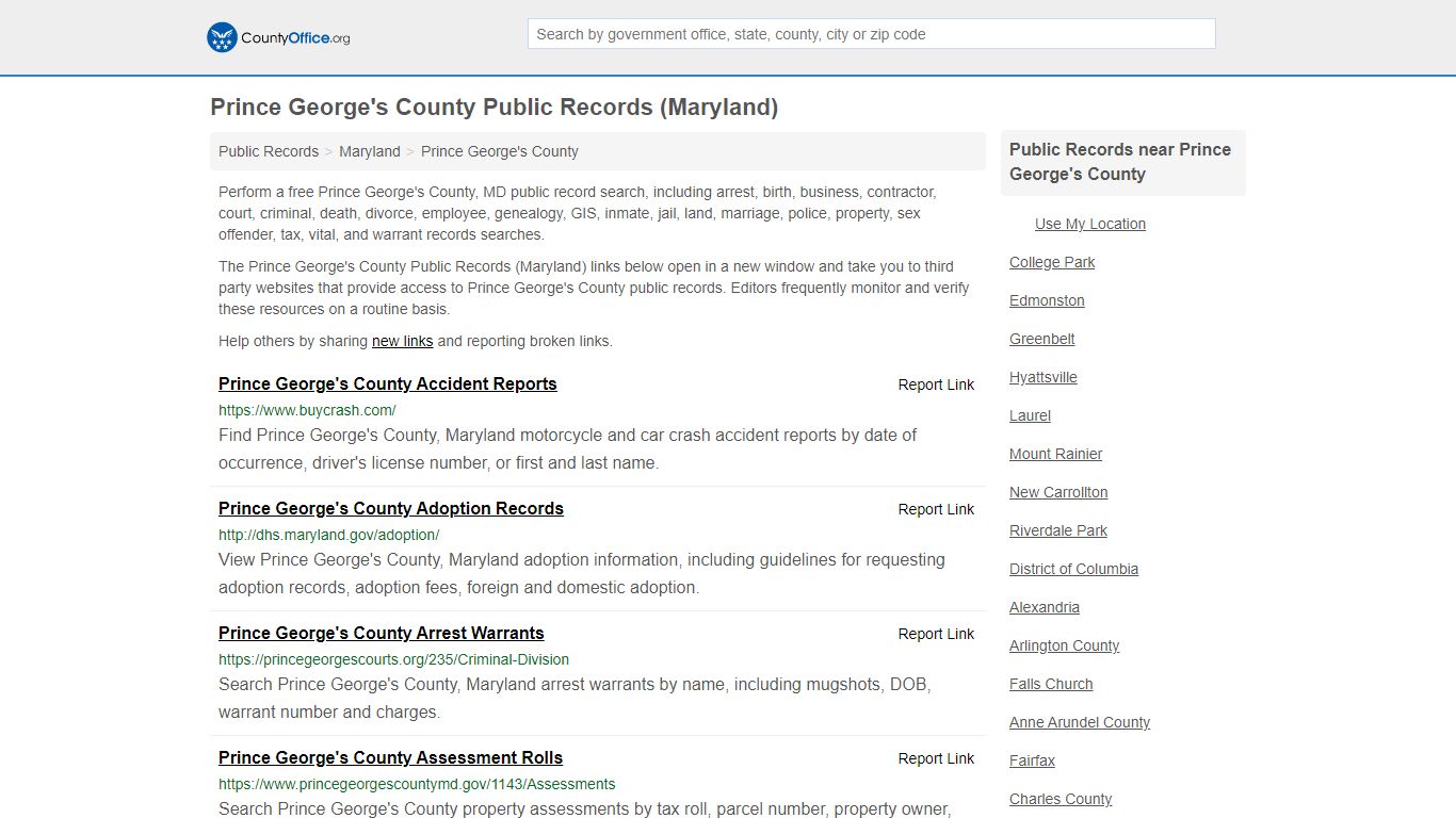 Public Records - Prince George's County, MD (Business ...
